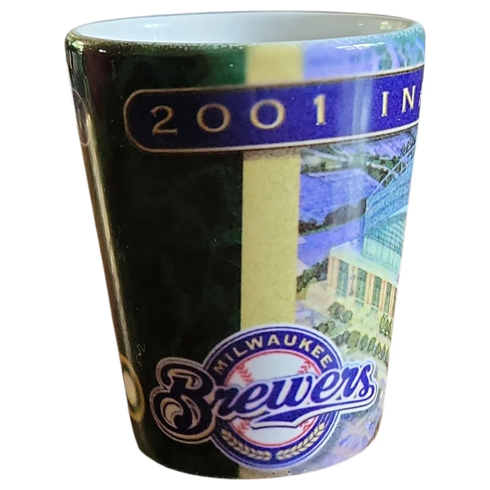Vtg 2001 Inaugural Season Milwaukee Brewers Miller Park Beer Ceramic Shot Glass